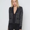 Women'S L'Agence Tops | Jinny Sequin Cardigan In Black/Charcoal Sequin | L'Agence