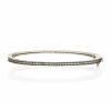 Women'S Freida Rothman Bracelets | The Classic Pave Hinge Bangle In Black & Silver | Freida Rothman