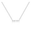 Women'S EF Collection Necklaces | Baguette Mini Bar Necklace White Gold | Ef Collection