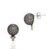 Women'S Freida Rothman Earrings | Pave Ball Stud Earrings In Black & Silver | Freida Rothman