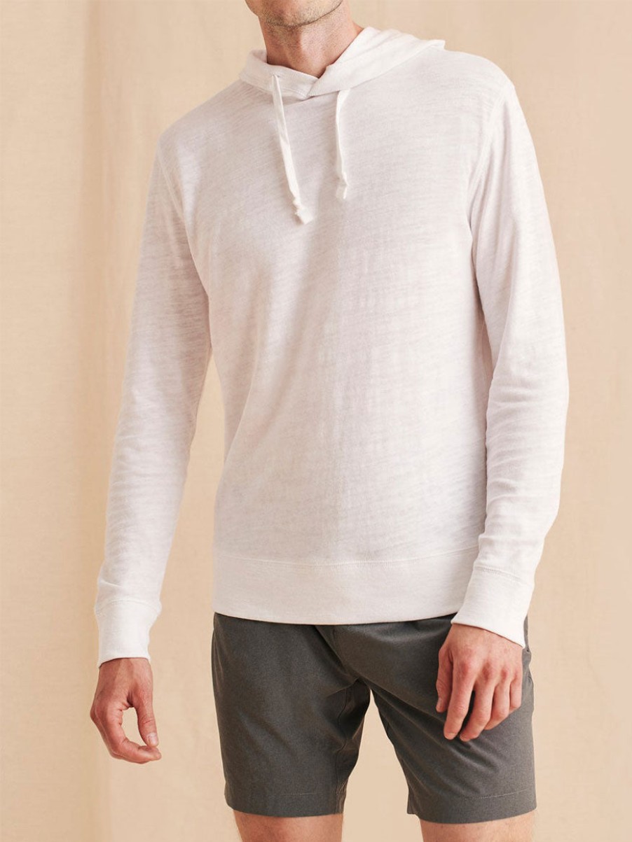 Men'S Faherty Brand T-Shirts | Slub Cotton Hoodie White Shirts | Faherty Brand