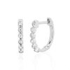 Women'S EF Collection Earrings | Diamond Bezel Huggie Earrings White Gold | Ef Collection