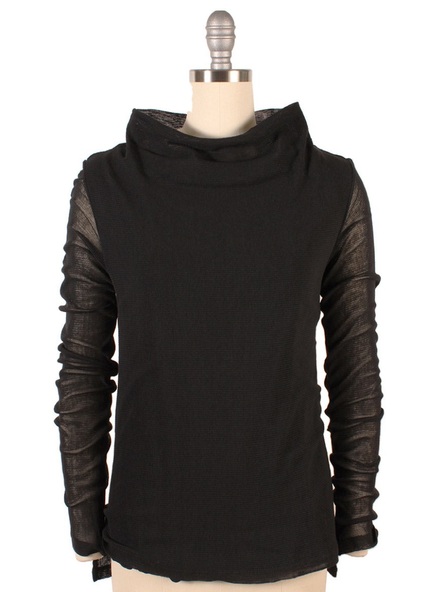 Women'S Porto Tops | Hoodoo Mesh Top In Black | Porto