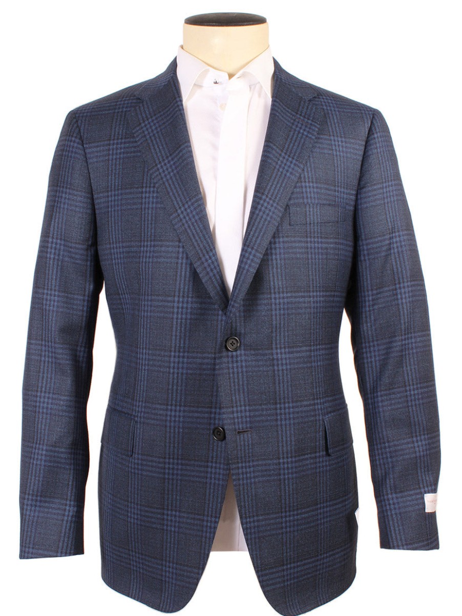 Men'S Samuelsohn Blazers & Sportcoats | Bennet Sport Jacket In Dark Blue Tonal Plaid | Samuelsohn