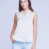 Women'S L'Agence Tops | Emmy Sleeveless Blouse Ivory | L'Agence