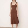 Women'S Vince Dresses | Rib Sweetheart Neck Camisole Dress Hazelnut | Vince