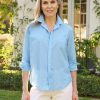 Women'S Frank & Eileen Tops | Eileen Relaxed Button-Up Shirt Cloud | Frank & Eileen