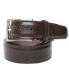 Men'S LEN Belts Belts | Italian Marbled Calf Belt Espresso Tonal Stitching | Len Belts