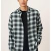 Men'S Vince Dress Shirts | Ocean View Plaid Long Sleeve Coastal Sport Shirts | Vince