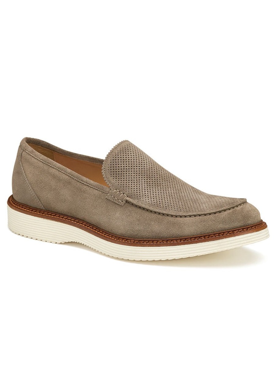 Men'S J & M Collection Loafers & Slip-Ons | Jameson Perfed Venetian Taupe | J & M Collection