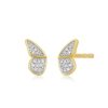 Women'S EF Collection Earrings | Diamond Flutter Stud Earrings Yellow Gold | Ef Collection