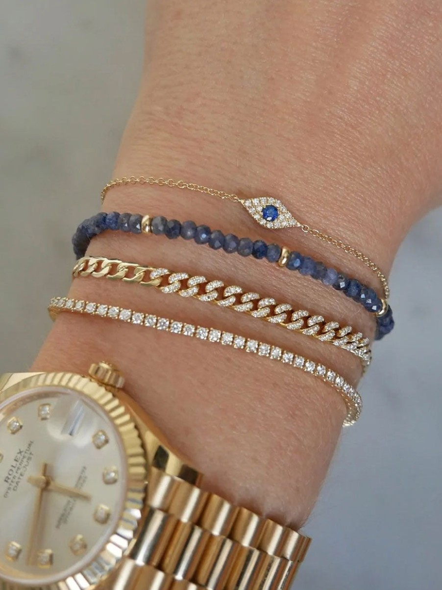 Women'S EF Collection Bracelets | Birthstone Bracelet Gold Rondelles - Blue Sapphire | Ef Collection