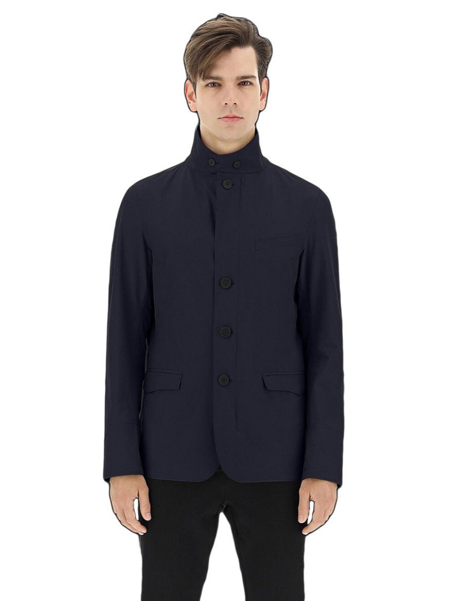 Men'S Herno Coats & Jackets | Laminar Blazer Navy | Herno