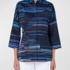 Women'S Akris Punto Tops | Matrix Printed Kimono Blouse Navy Multi | Akris Punto