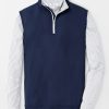 Men'S Peter Millar T-Shirts | Galway Performance Quarter-Zip Vest Navy Sweaters | Peter Millar