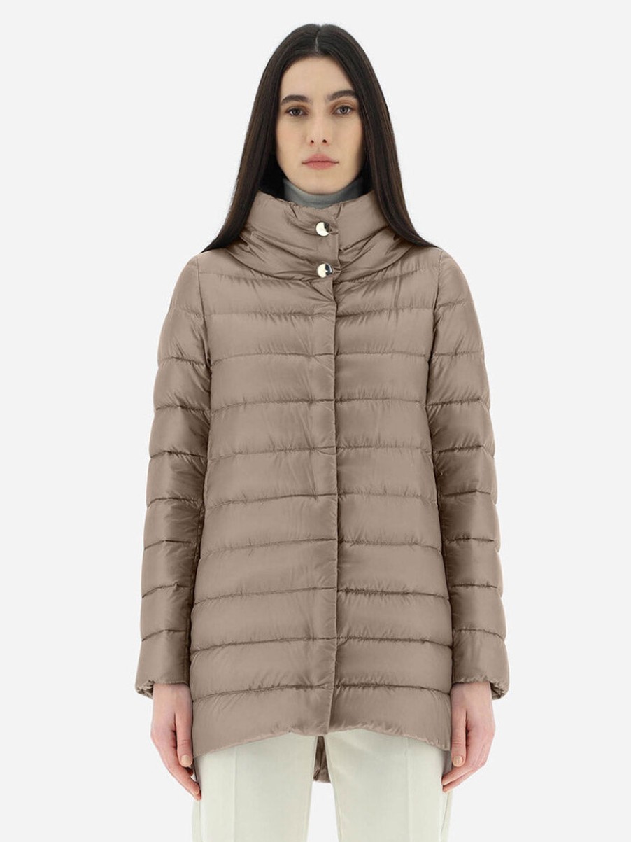 Women'S Herno Coats & Jackets | Amelia A-Line Jacket In Taupe | Herno