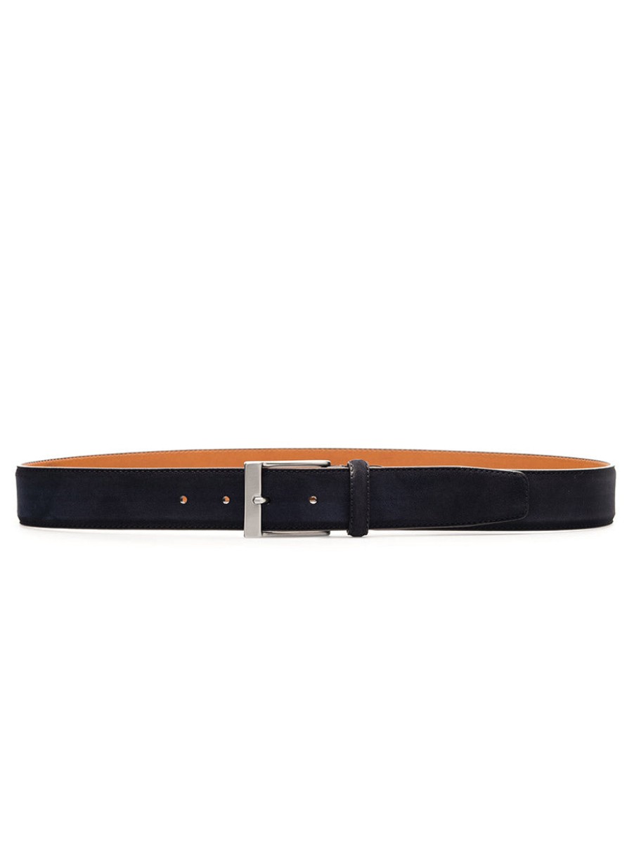 Men'S Magnanni Belts | Telante Belt Navy Suede | Magnanni