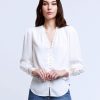 Women'S L'Agence Tops | Buy Ava Blouse In Ivory Tops