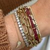 Women'S EF Collection Bracelets | Birthstone Bracelet Gold Rondelles - Garnet | Ef Collection