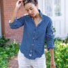 Women'S Frank & Eileen Tops | Barry Tailored Button-Up Shirt Vintage Indigo | Frank & Eileen