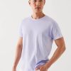 Men'S Patrick Assaraf T-Shirts | Lightweight Pima Cotton Spray Wash T-Shirt Wisteria | Patrick Assaraf