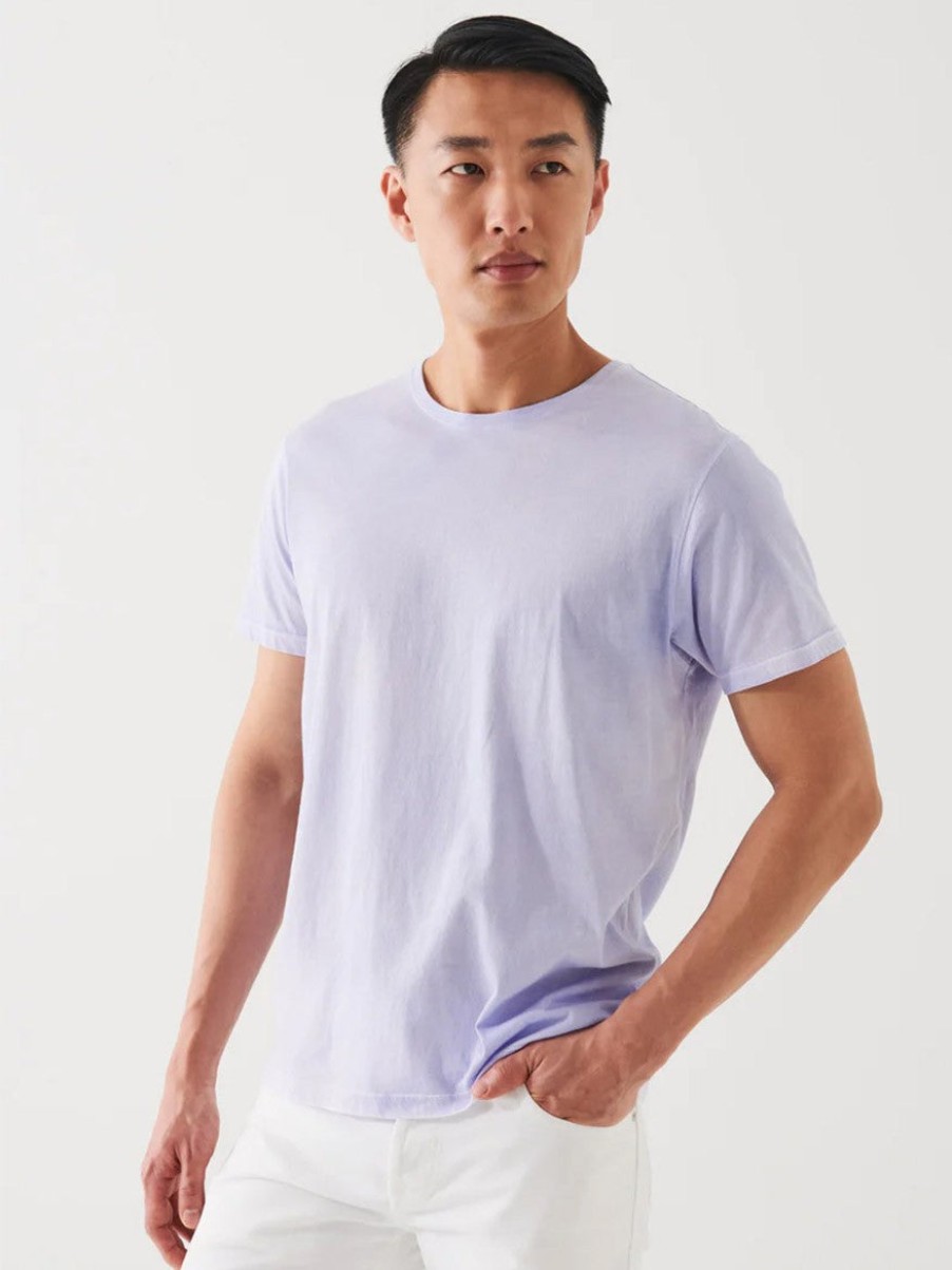 Men'S Patrick Assaraf T-Shirts | Lightweight Pima Cotton Spray Wash T-Shirt Wisteria | Patrick Assaraf