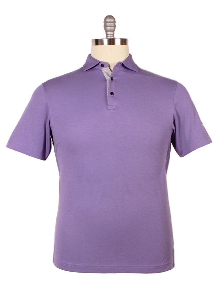 Men'S Larrimor's T-Shirts | Larrimor'S Essential Performance Cotton Polo Sport Fit In Purple