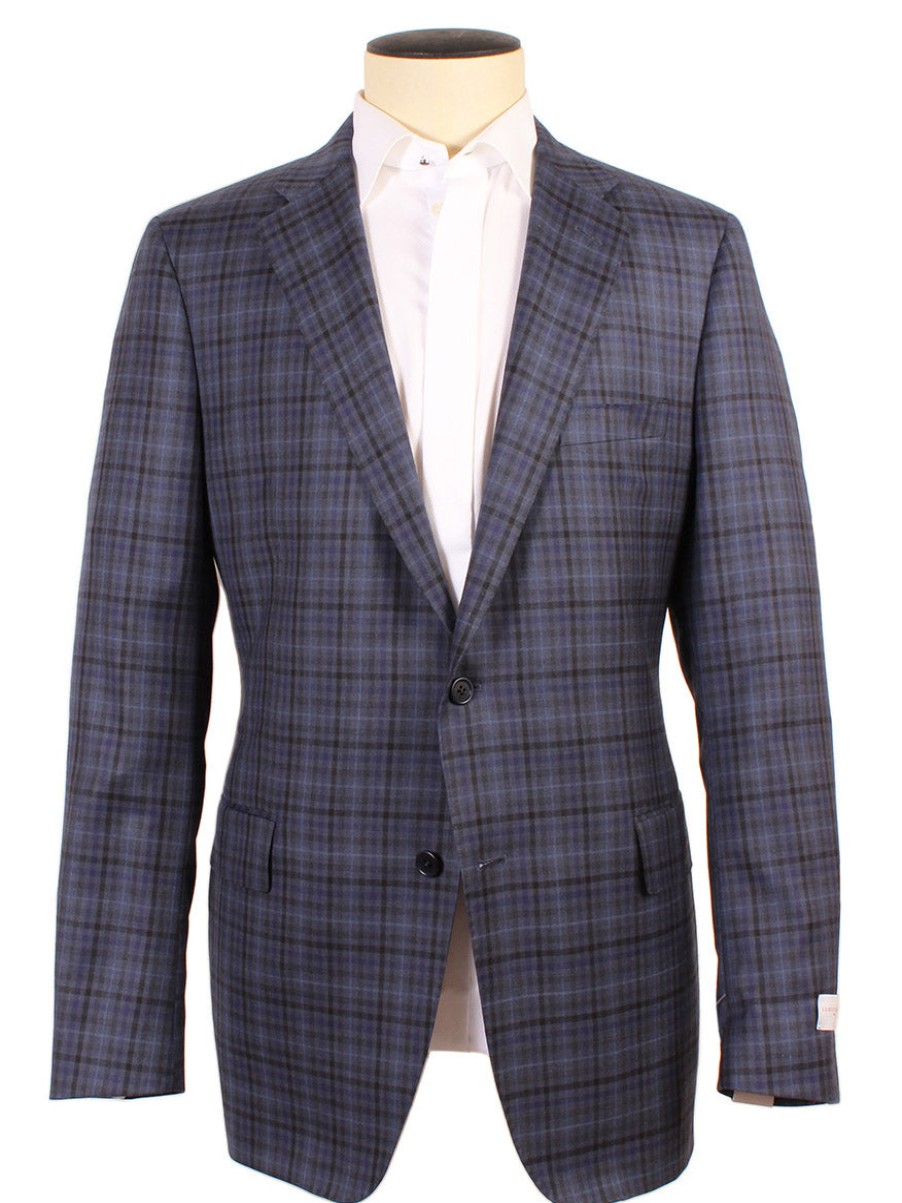 Men'S Samuelsohn Blazers & Sportcoats | Bennet Sport Jacket In Blue & Black Plaid | Samuelsohn