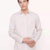 Men'S Vince Dress Shirts | Linen Long Sleeve Rosewater | Vince