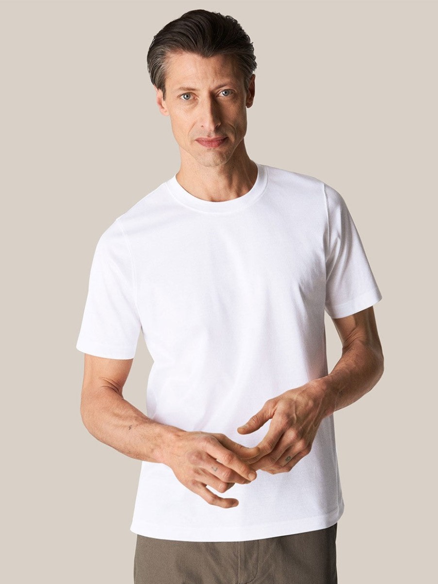 Men'S Eton T-Shirts | Filo Di Scozia T-Shirt White | Eton