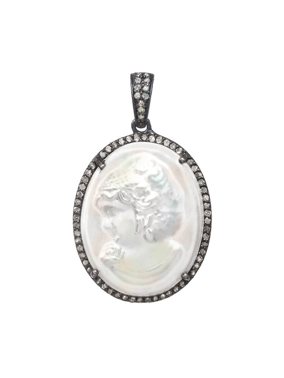 Women'S Margo Morrison Necklaces | Small Mother-Of-Pearl Cameo Charm | Margo Morrison