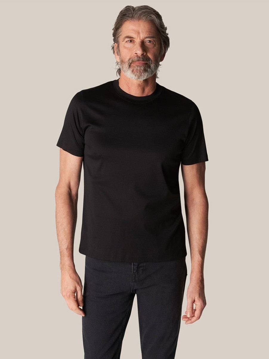 Men'S Eton T-Shirts | Filo Di Scozia T-Shirt Black | Eton