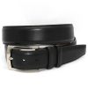 Men'S Torino Leather Belts | Italian Burnished Calfskin Belt Black | Torino Leather