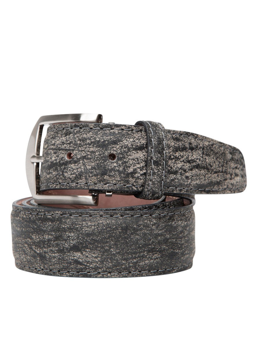 Men'S LEN Belts Belts | South African Buffalo Belt Grey | Len Belts