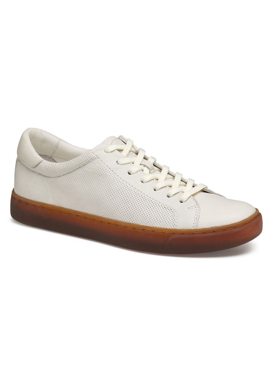 Men'S J & M Collection Sneakers | Kempton Lace-To-Toe White Sheepskin | J & M Collection