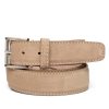 Men'S LEN Belts Belts | Italian Suede Fawn Stitch | Len Belts