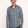 Men'S Vince Dress Shirts | Glen Oak Plaid Long Sleeve Shirt Deep Seaweed | Vince