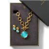 Women'S Julie Vos Earrings | Honeybee Statement Necklace Gift Set Iridescent Bahamian Blue Jewelry | Julie Vos