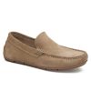 Men'S J & M Collection Loafers & Slip-Ons | Baldwin Driver Penny Taupe English Suede | J & M Collection