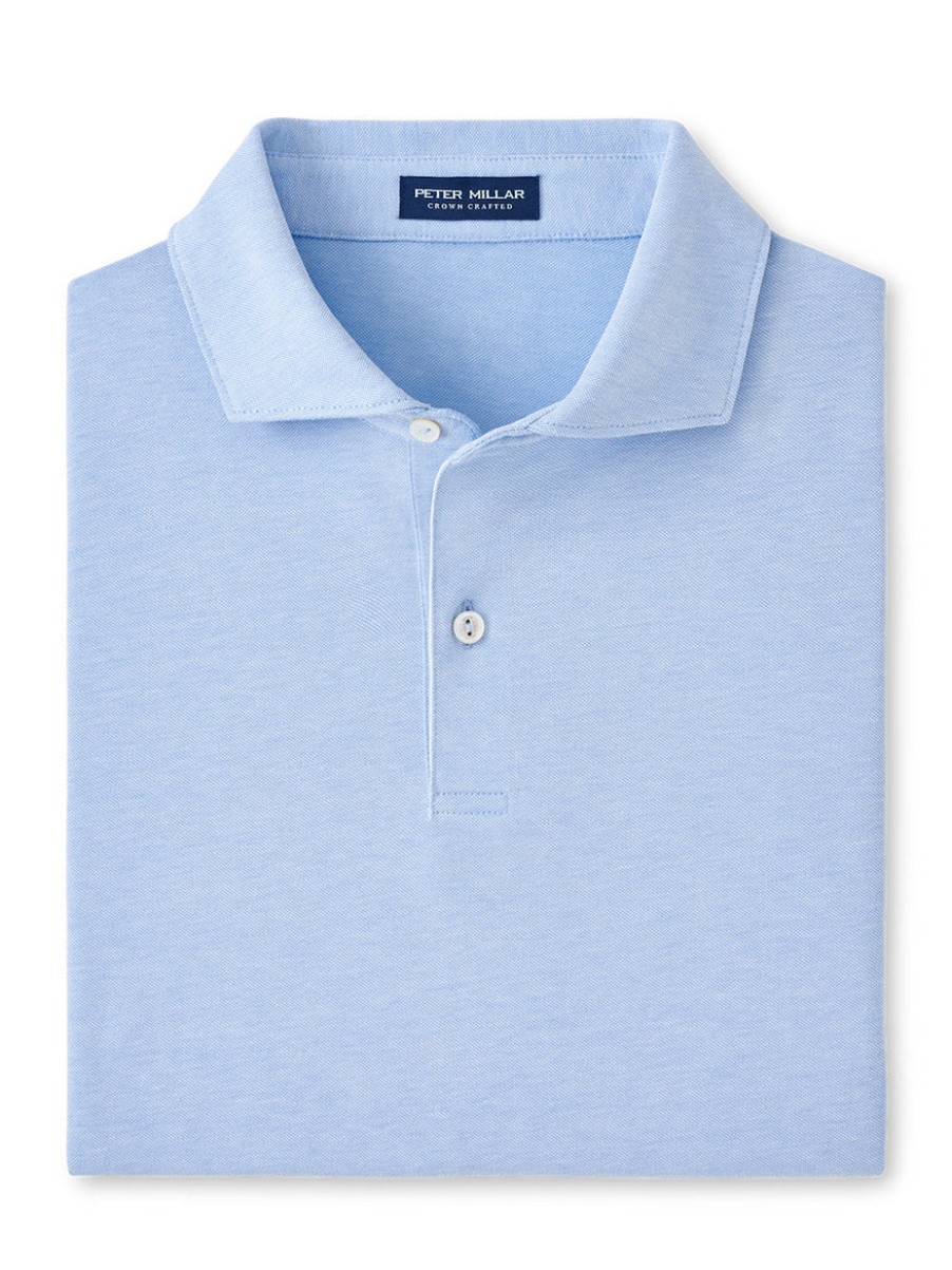 Men'S Peter Millar T-Shirts | Albatross Cotton Blend Pique Polo In Regatta Blue | Peter Millar