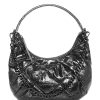 Women'S MZ Wallace Shoulder Bags | Quilted Bowery Shoulder Bag In Anthracite Metallic Bedford | Mz Wallace