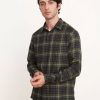 Men'S Vince Dress Shirts | Calabasas Plaid Shirt Dark Olive Field | Vince