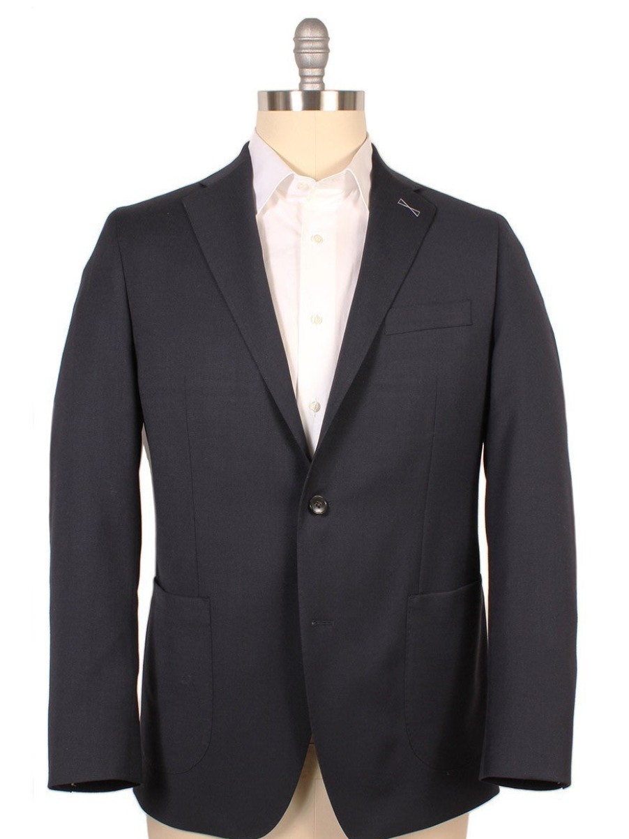 Men'S Atelier Munro Blazers & Sportcoats | Dark Blue Stretch Wool Blazer | Atelier Munro