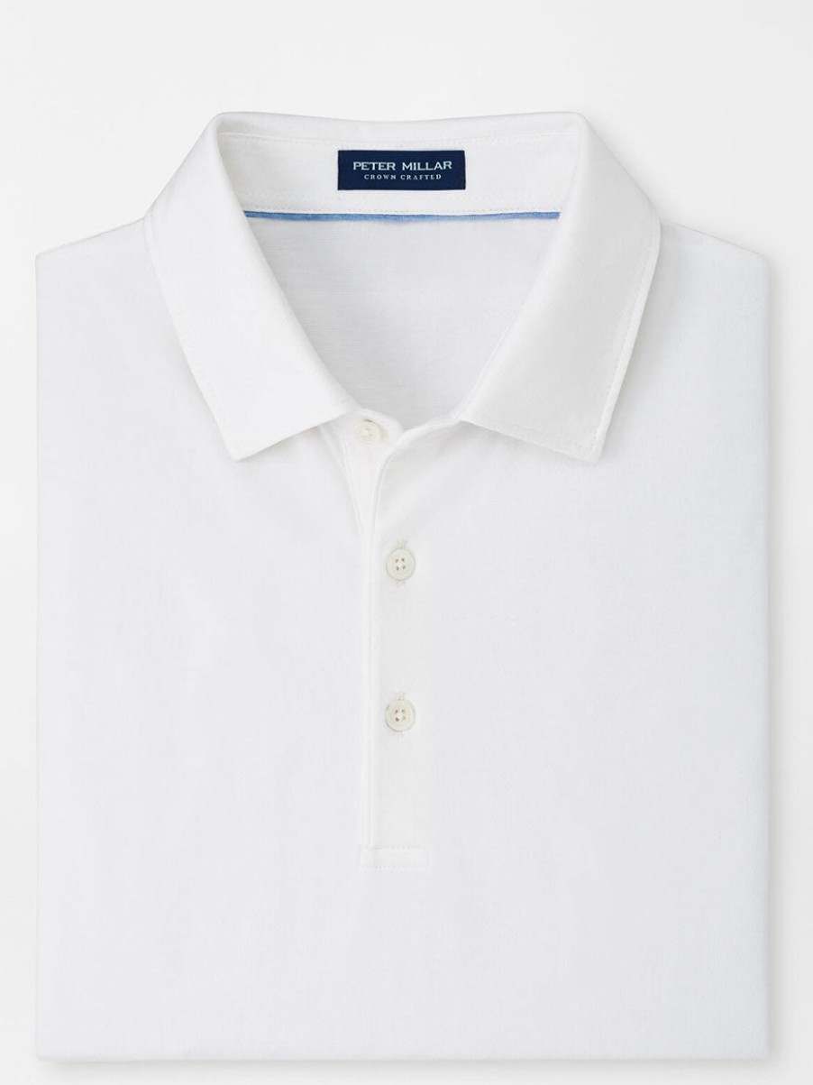 Men'S Peter Millar T-Shirts | Excursionist Flex Short-Sleeve Polo White | Peter Millar