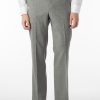 Men'S Ballin Pants | Soho Comfort 'Eze' Super 120S Modern Flat Front Twill Pant Pearl Grey | Ballin