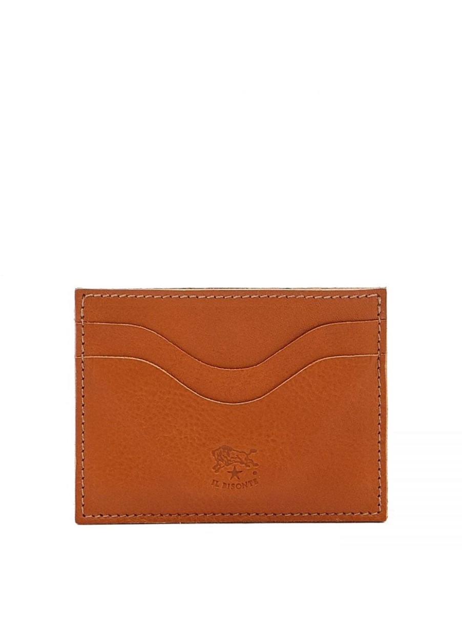 Women'S Il Bisonte Wallets | Baratti Card Case Caramel Cowhide Leather | Il Bisonte