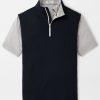 Men'S Peter Millar T-Shirts | Galway Performance Quarter-Zip Vest Black Sweaters | Peter Millar