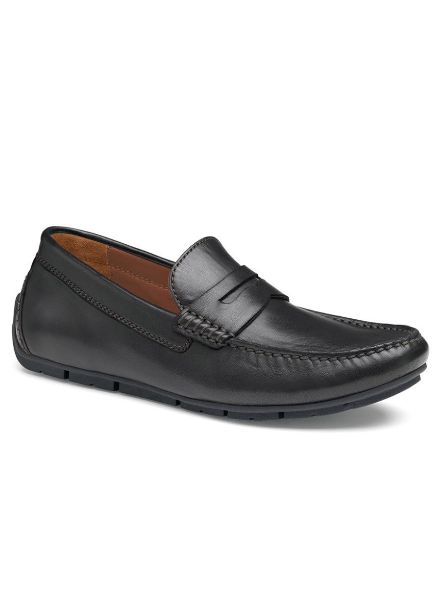 Men'S J & M Collection Loafers & Slip-Ons | Baldwin Driver Penny Black Sheepskin | J & M Collection