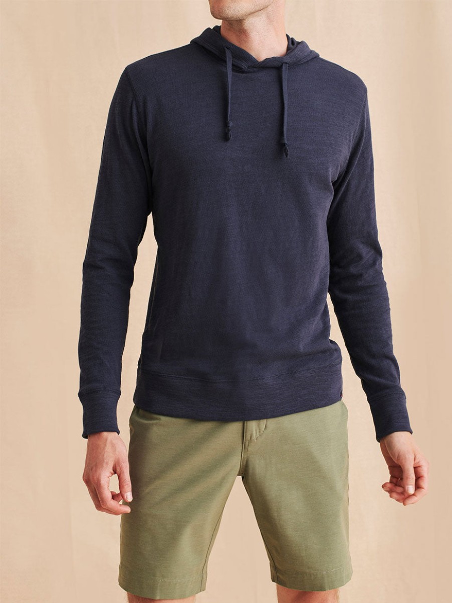 Men'S Faherty Brand T-Shirts | Slub Cotton Hoodie Blue Nights Shirts | Faherty Brand