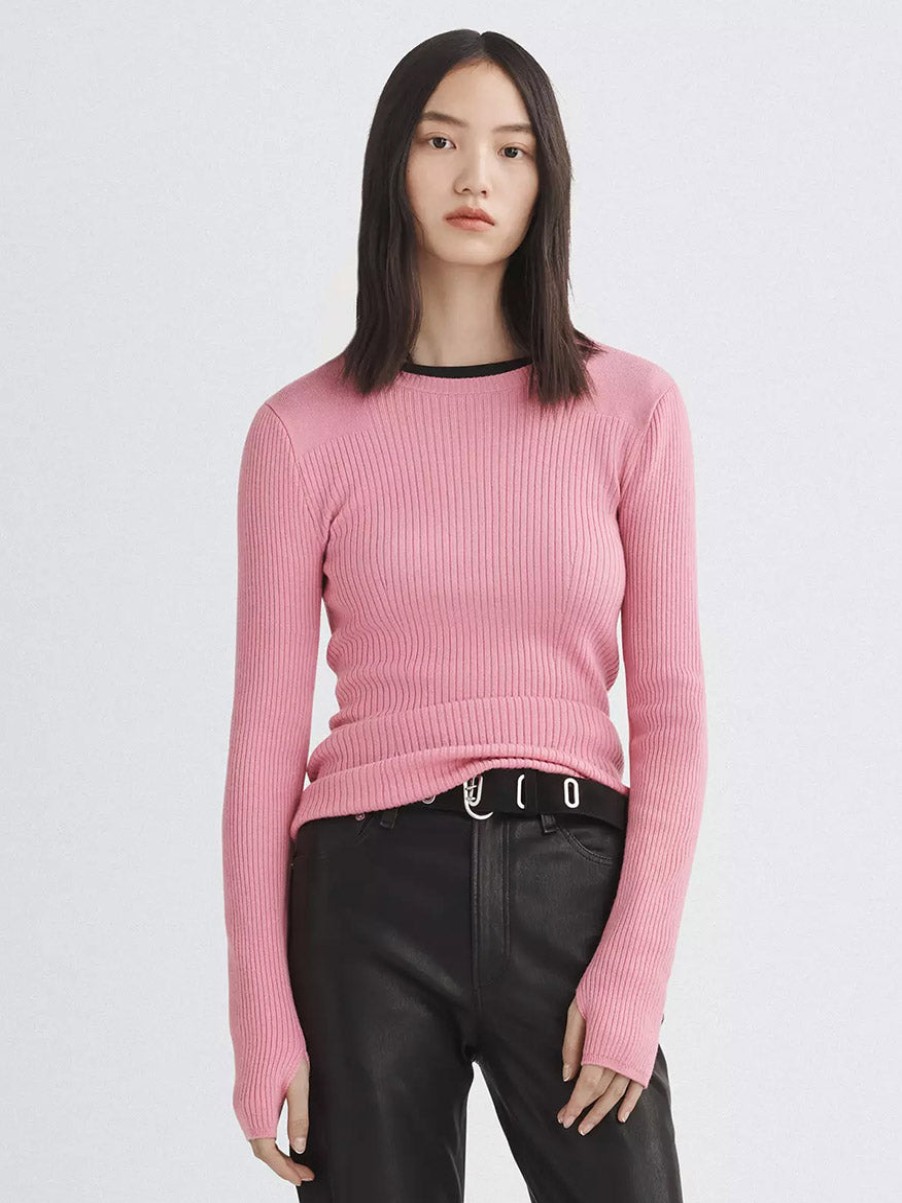 Women'S rag & bone Tops | Audrina Wool Crew In Fuchsia | Rag & Bone